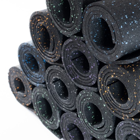 Pardoseala sport din cauciuc premium la rolă de 12.5 mp, grosime 6mm, negru + 10 % EPDM galben [3]