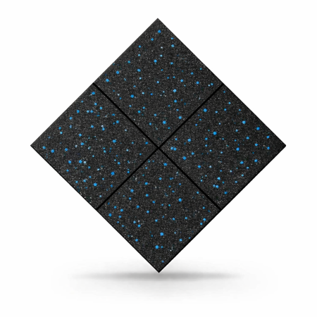 Dale cauciuc - Pavele cauciuc plane Fitness 1000x1000x25 mm + 10% EPDM albastru