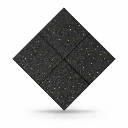 Dale cauciuc - Pavele cauciuc plane Fitness 1000x1000x25 mm + 10% EPDM galben