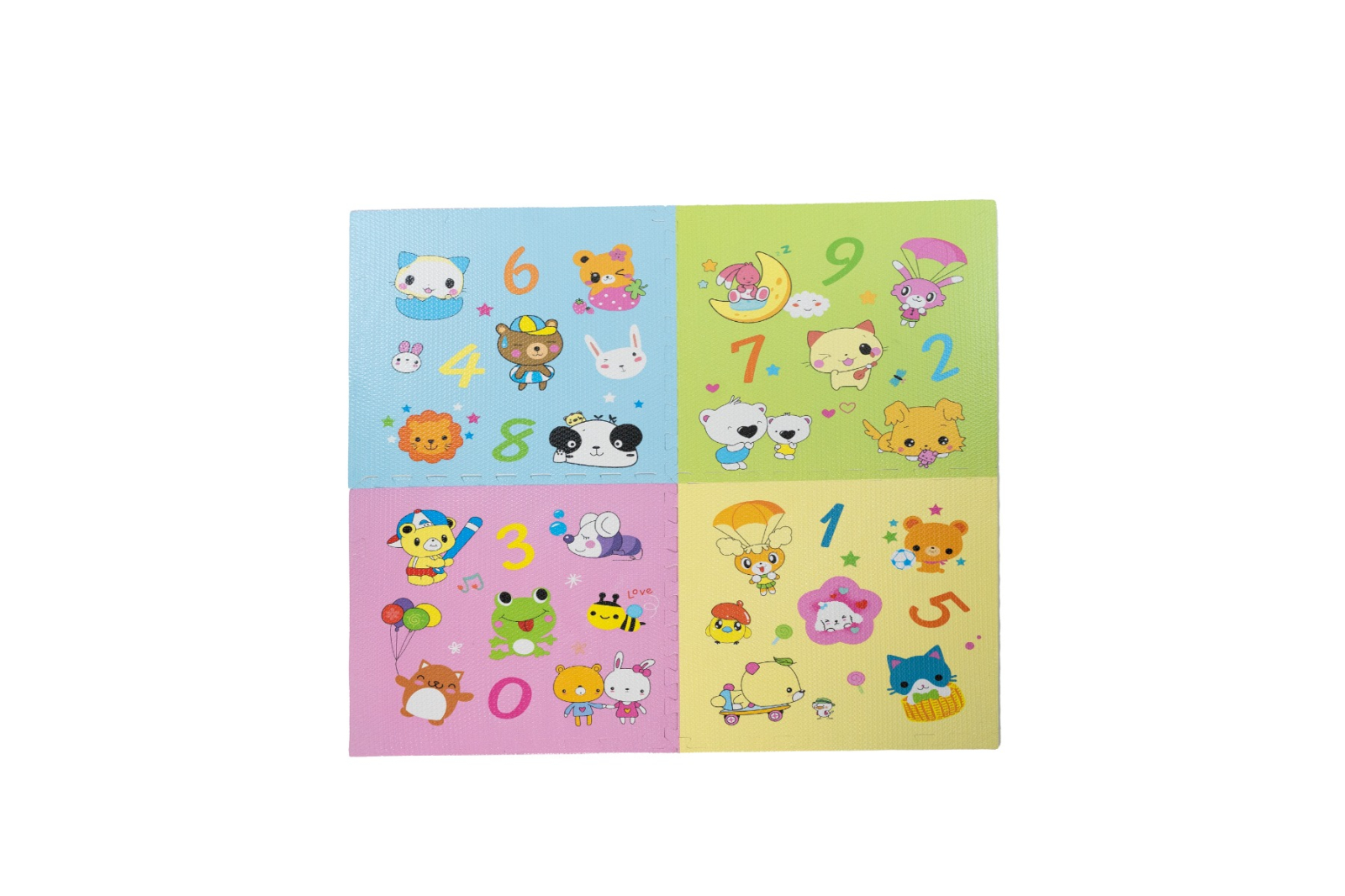 COVOR PUZZLE 1200x1200X12MM Multicolor Animale/Cifre