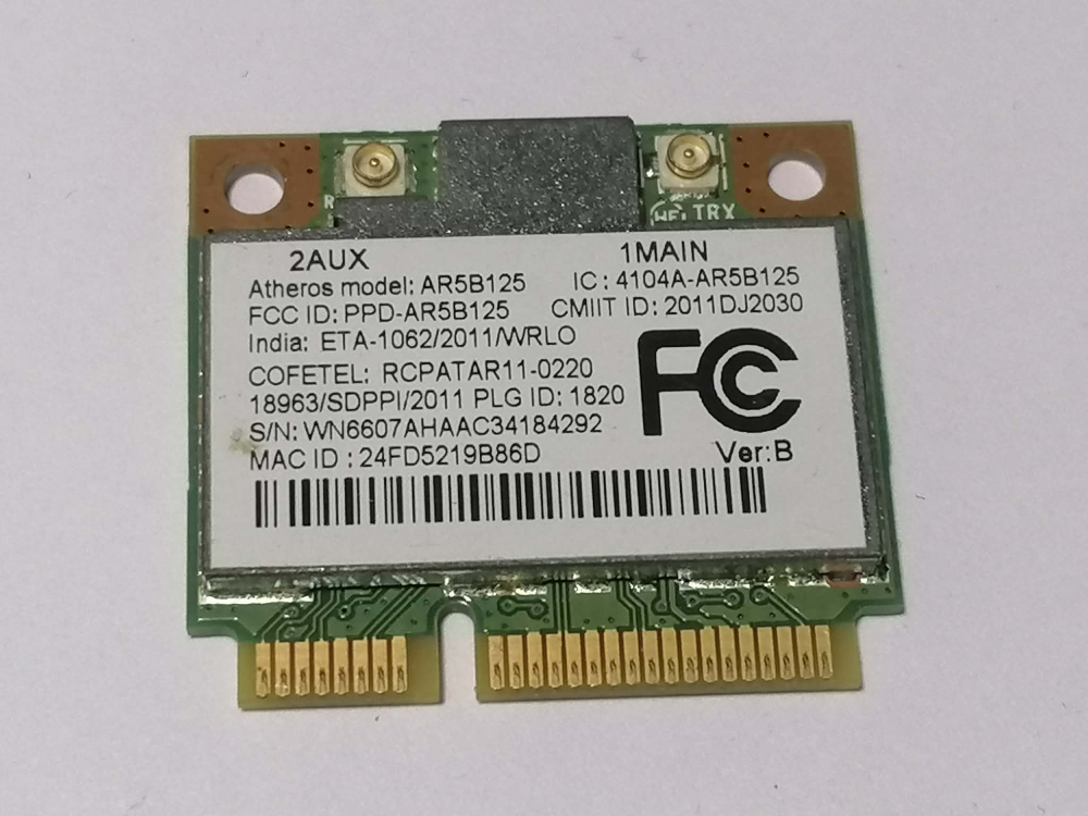 Atheros AR5B125 – Placa wifi Mini PCI‑E 802.11b/g/n pentru laptop [2]