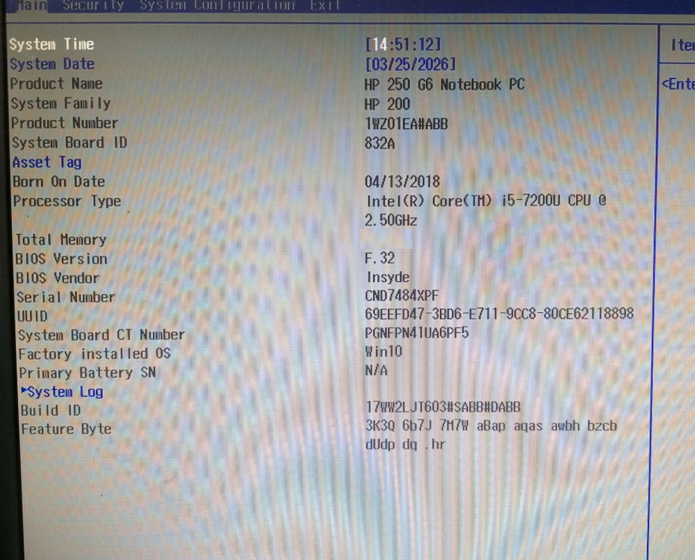 Carcasă completa HP 250 G6 (1WZ01EA) – Placa de baza + Procesor i5-7200U + Cooler [7]