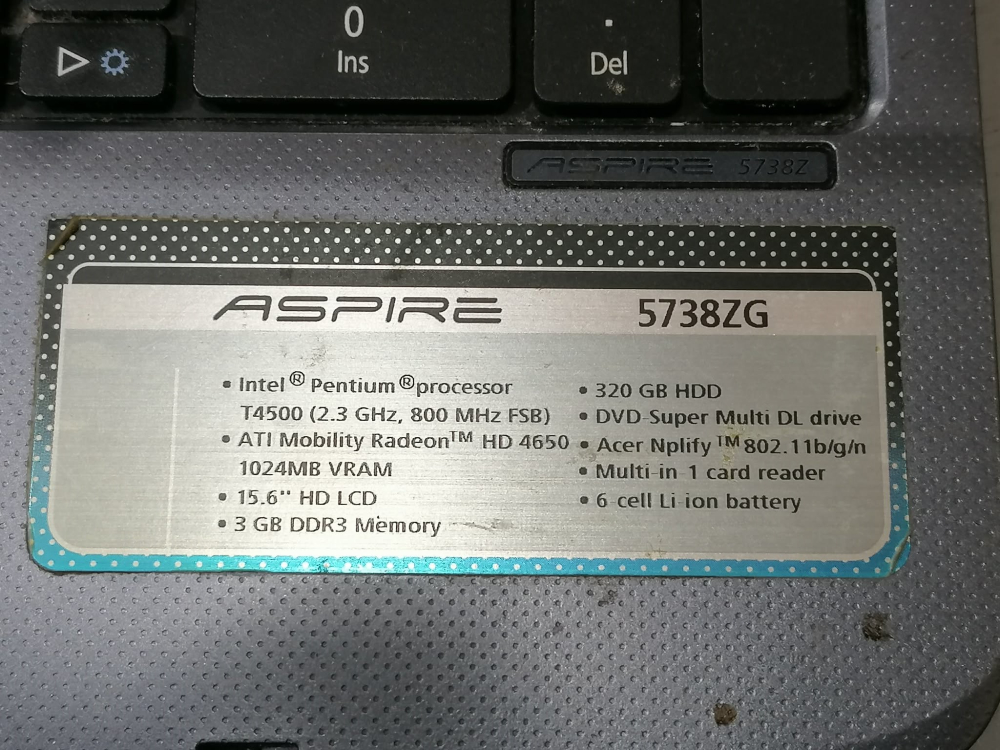 Carcasa Laptop Acer Aspire 5738ZG - Ansamblu Complet cu Accesorii (Fara Tastatura) - Second Hand [3]