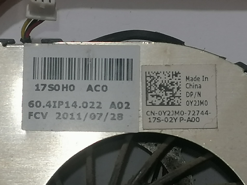 Cooler laptop Dell Vostro 1540 / 0Y2JM0 / Foreconn DFS531205M30T [3]
