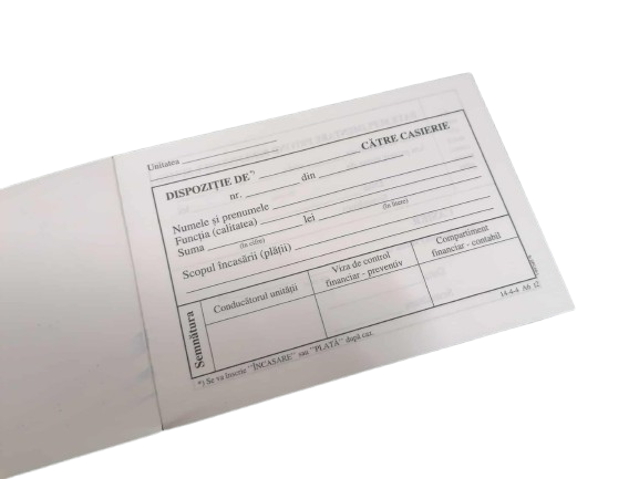 Dispozitie de Plata / Incasare catre Casierie – Format A6, 100 File, Offset [2]