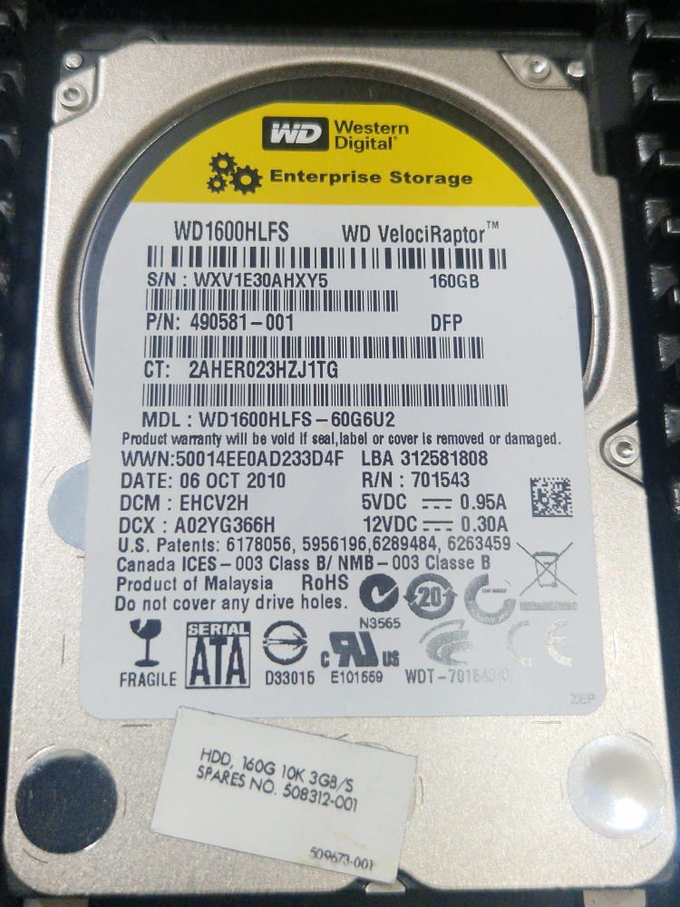 HDD Western Digital VelociRaptor 160GB 10000 RPM SATA II 3Gbps 3.5 inch WD1600HLFS, Second Hand [3]