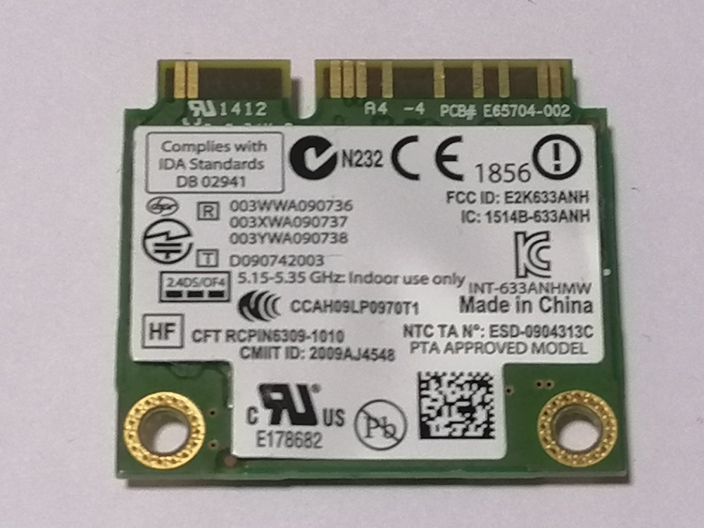 Intel Centrino Ultimate‑N 6300 – Placa wifi Mini PCI‑E 802.11a/b/g/n 450 Mbps pentru laptop [2]