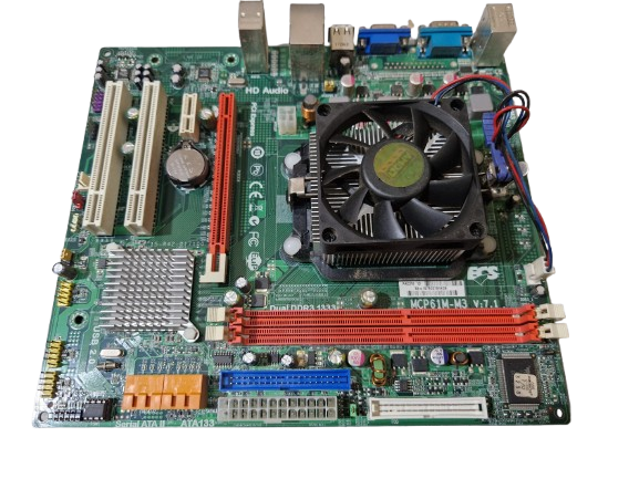 Kit Placa de baza ECS MCP61M-M3 V 7.1 Socket AM3 DDR3 + Procesor AMD Sempron 145 2.8GHz + Cooler + Backplate, Second Hand [3]