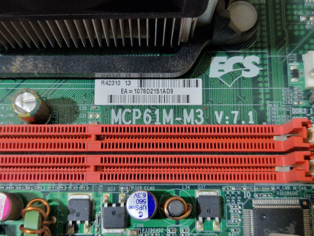 Kit Placa de baza ECS MCP61M-M3 V 7.1 Socket AM3 DDR3 + Procesor AMD Sempron 145 2.8GHz + Cooler + Backplate, Second Hand [2]