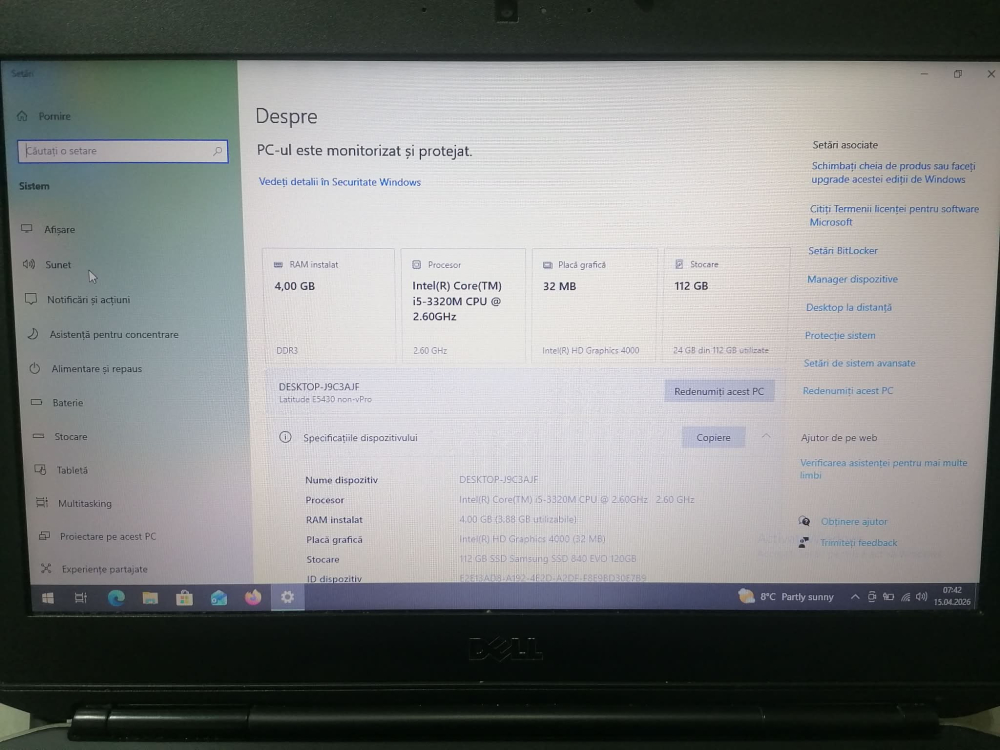 Laptop Dell Latitude E5430 – i5‑3320M – 4GB RAM – SSD 120GB – Second Hand – Testat [3]