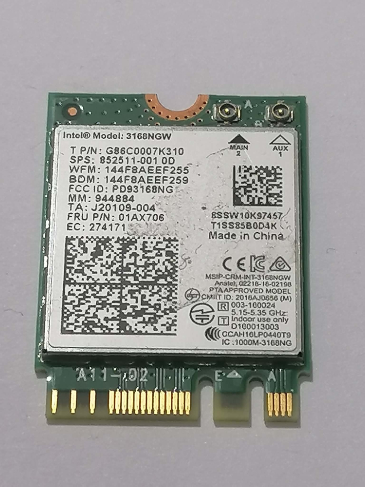 Module Wi-Fi Laptop – Intel 3160 / 3165 / 3168 / 7265 / 8260 + Realtek & Atheros [8]