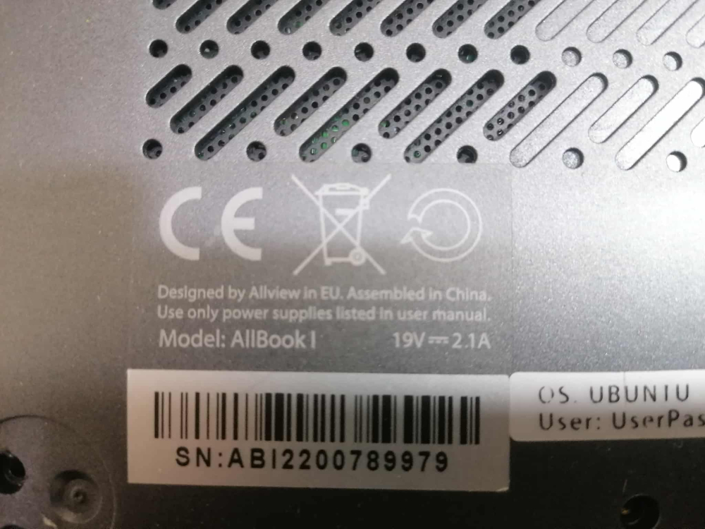 Notebook Allview Allbook1 defect [2]