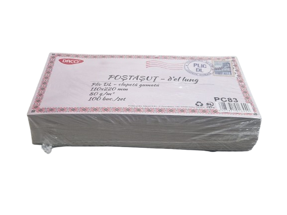 Plic DL – Clapeta gumata – 110x220 mm – 80 g/mp – Set 100 bucati [2]
