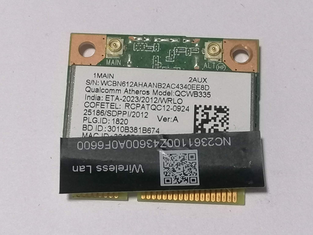 Qualcomm Atheros QCWB335 – Placa wifi + Bluetooth Mini PCI‑E pentru laptop [2]
