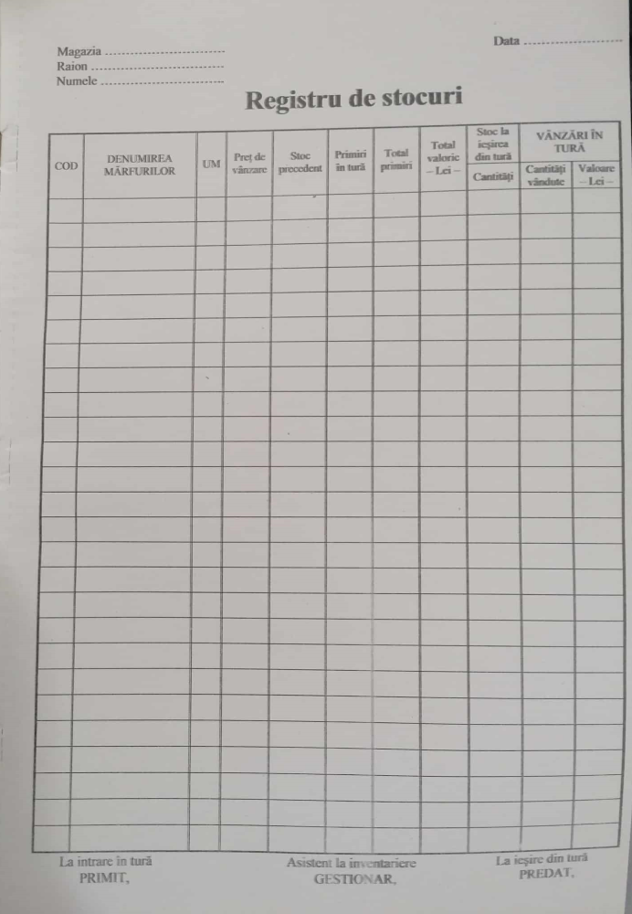 Registru de Stocuri – Format A4, 100 File [1]