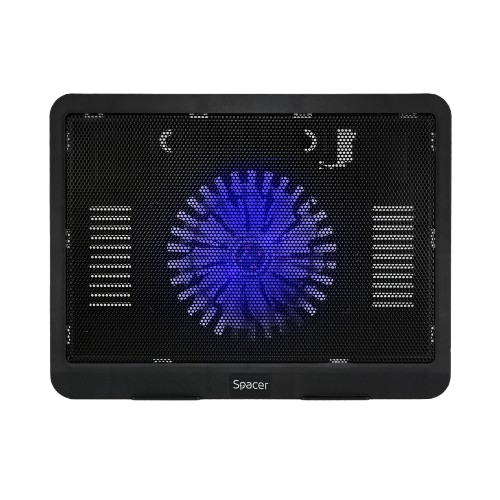 Suport Racire Laptop Spacer SP-NC19 – 15.6", Ventilator 140mm, LED Albastru [1]