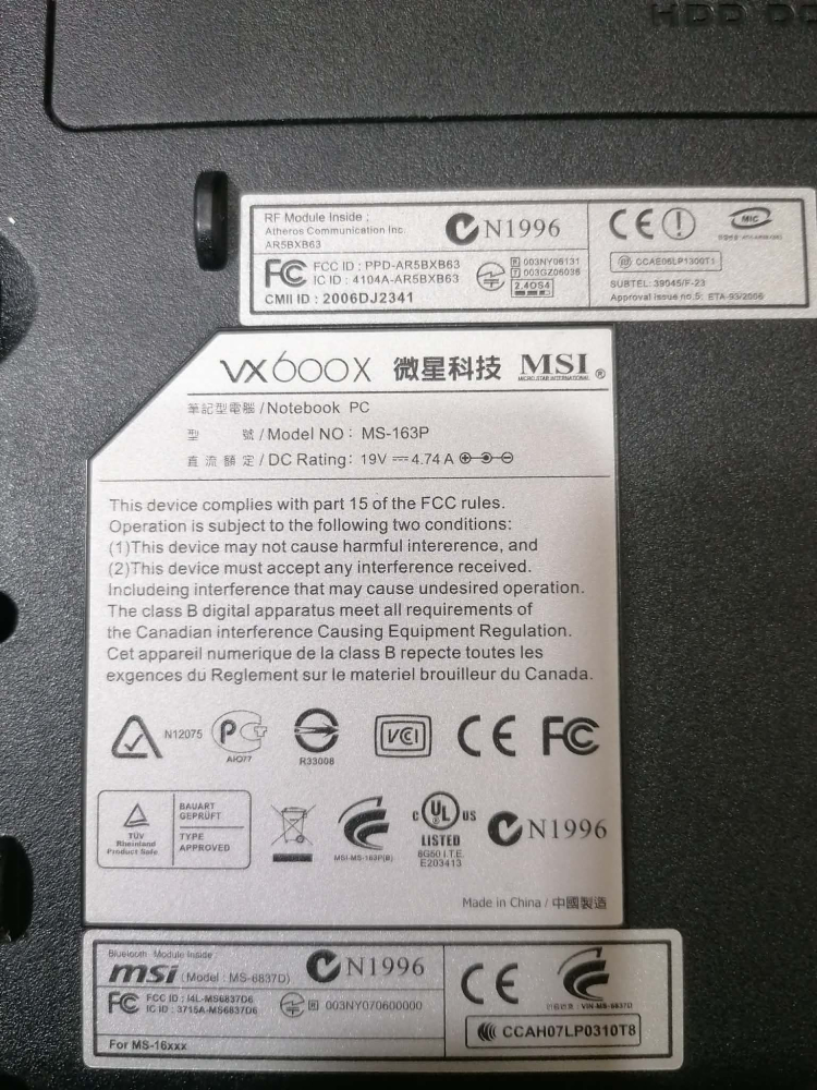 Tastatură MSI VX600X – Model MP-03233U4-359D MS-163P [3]