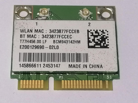 Wifi laptop - Broadcom BCM943142HM – Placa wifi + Bluetooth Mini PCI‑E 802.11b/g/n pentru laptop