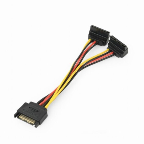 Accesorii PC - Cablu Splitter SATA (T) la 2× S‑ATA (M) – Unghi drept – 0.15 m – Nou