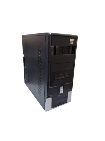 Carcase PC - Carcasa PC Tower ATX Micro-ATX Second Hand, Design Clasic Negru cu Argintiu