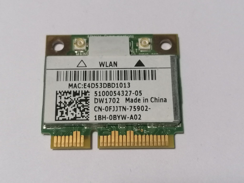 Piese - componente laptop - Dell Wireless 1702 DW1702 – Placa WiFi si Bluetooth Mini PCI-E 802.11b/g/n pentru laptop