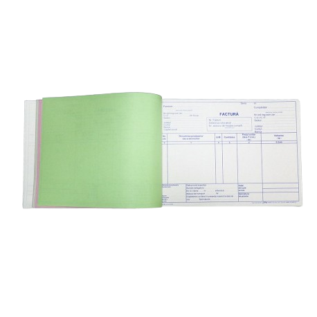 Papetarie - Factura A5 fara TVA – Autocopiativa, 3 Exemplare, 50 Seturi, 150 File