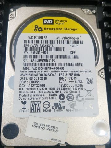 HDD Western Digital VelociRaptor 160GB 10000 RPM SATA II 3Gbps 3.5 inch WD1600HLFS, Second Hand [2]
