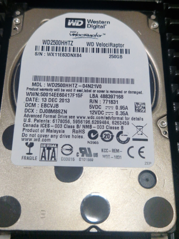 HDD Western Digital VelociRaptor 250GB 10000 RPM SATA III 6Gbps 3.5 inch WD2500HHTZ, Second Hand [1]