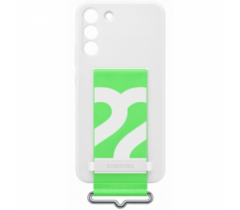 GSM - Husa Samsung Silicone Cover with Strap – Galaxy S22 Plus – White – EF‑GS906TWEGWW