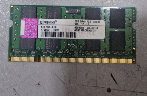 Piese - componente laptop - Memorie RAM DDR2 2GB Kingston – PC2‑6400S – 800MHz – Laptop – Second – 9995295‑035.A01LF
