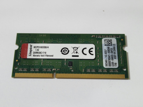 Memorii RAM - Memorie RAM Laptop Kingston 4GB DDR3 1600MHz PC3-12800S 1.5V SODIMM KCP316SS8/4, Second Hand