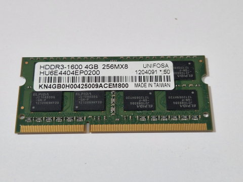 Memorii RAM - Memorie RAM Laptop Unifosa Elpida 4GB DDR3 1600MHz PC3-12800S 1.5V SODIMM HU6E4404EP0200, Second Hand