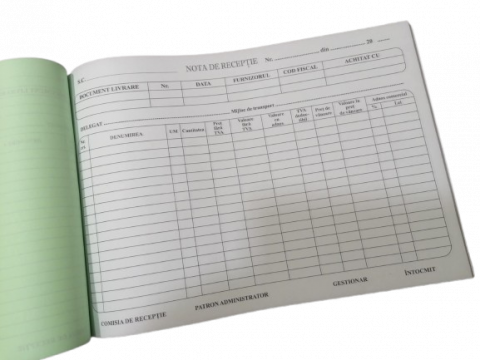 Papetarie - Nota receptie autocopiativa