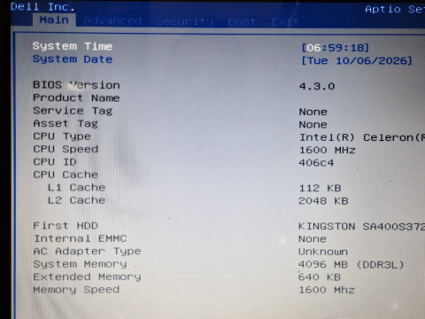 Placa de Baza Laptop Dell Inspiron 15 3552 5100 cu Procesor Intel Celeron N3060 Integrat, Second Hand [1]