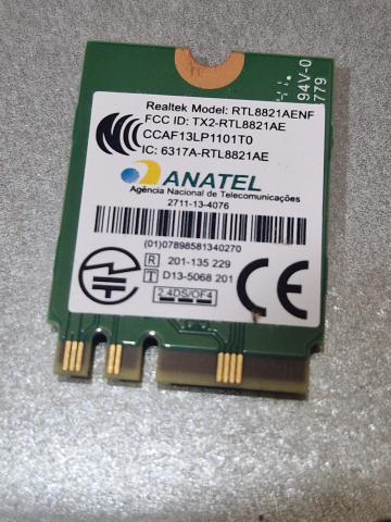 Piese - componente laptop - Placa Retea Wi-Fi si Bluetooth Realtek RTL8821AENF Lenovo FRU 00JT482 M.2 NGFF Dual Band, Second Hand