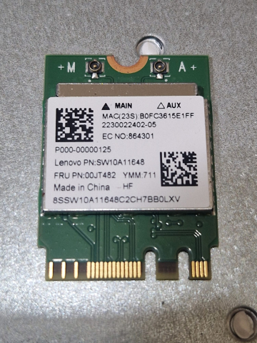 Placa Retea Wi-Fi si Bluetooth Realtek RTL8821AENF Lenovo FRU 00JT482 M.2 NGFF Dual Band, Second Hand [1]