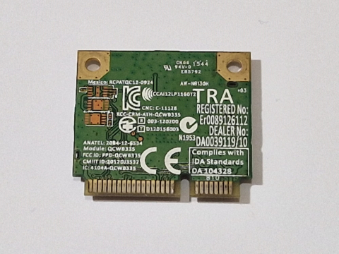 Placa WiFi si Bluetooth Laptop AzureWave AW-NB130H QCWB335 Half Mini PCI-E 150Mbps BT 4.0, Second Hand [1]