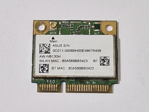 Piese - componente laptop - Placa WiFi si Bluetooth Laptop AzureWave AW-NB130H QCWB335 Half Mini PCI-E 150Mbps BT 4.0, Second Hand