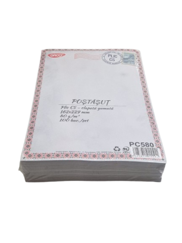 Plic C5 – Clapeta gumata – 162x229 mm – 80 g/mp – Set 100 bucati [1]