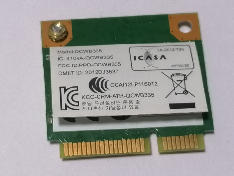 Piese - componente laptop - Qualcomm Atheros QCWB335 – Placa wifi Mini PCI‑E 802.11b/g/n + Bluetooth pentru laptop