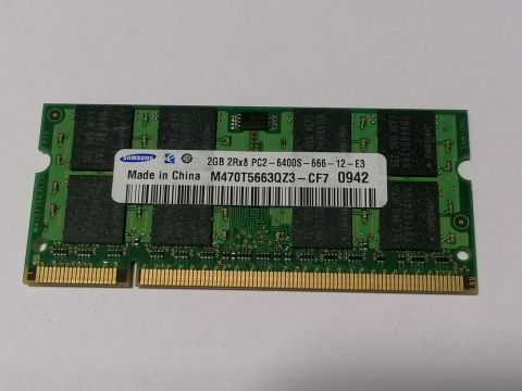 Memorii RAM - Samsung 2GB DDR2 800MHz – Memorie RAM SODIMM 2Rx8 pentru laptop / M470T5663QZ3‑CF7