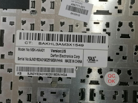 Tastatura Laptop HP Compaq Presario CQ60 G60 HDX16 Layout US HP Spare 496771-001 NSK-HAA01, Second Hand, 12 luni garantie [2]