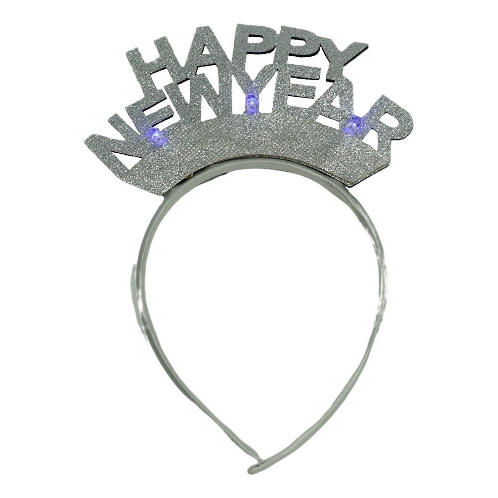 Costume Craciun - Bentita/cerc Happy Newyear, culoare gri metalic, marime standard, Flippy