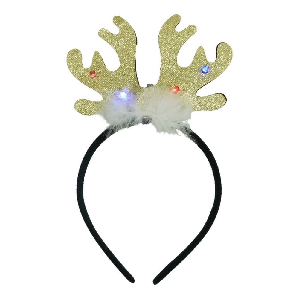 Costume Craciun - Bentita/cerc ren de Craciun, culoare negru cu auriu, marime standard, Flippy