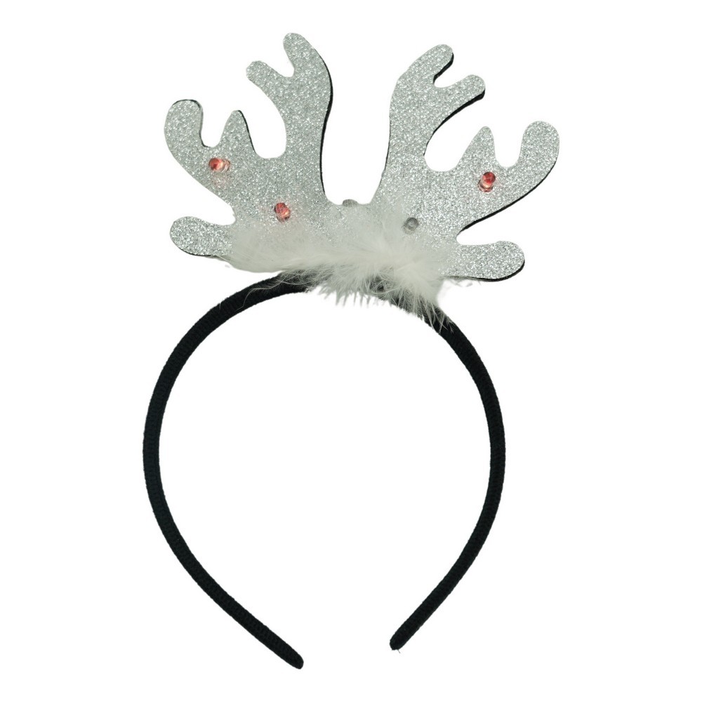 Costume Craciun - Bentita/cerc ren de Craciun, culoare negru cu gri metalic, marime standard, Flippy