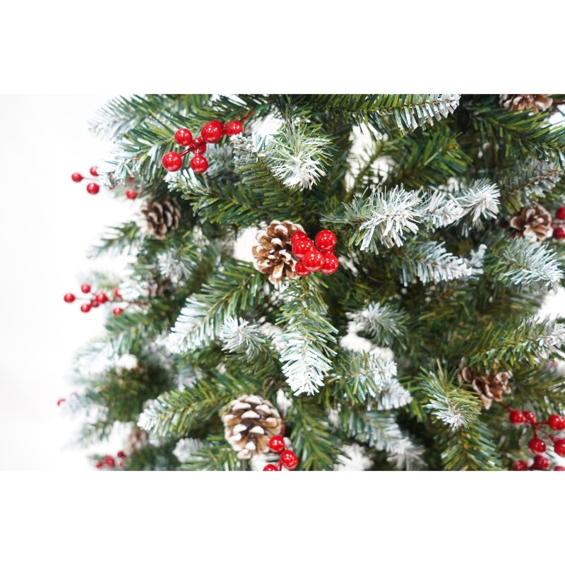 Brad Artificial de Craciun, Flippy, Sectionat pentru Perete/ Colt, 1.80 m inaltime, Verde, Decorat, Diametru Inferior 95 cm, Interior/ Exterior [17]