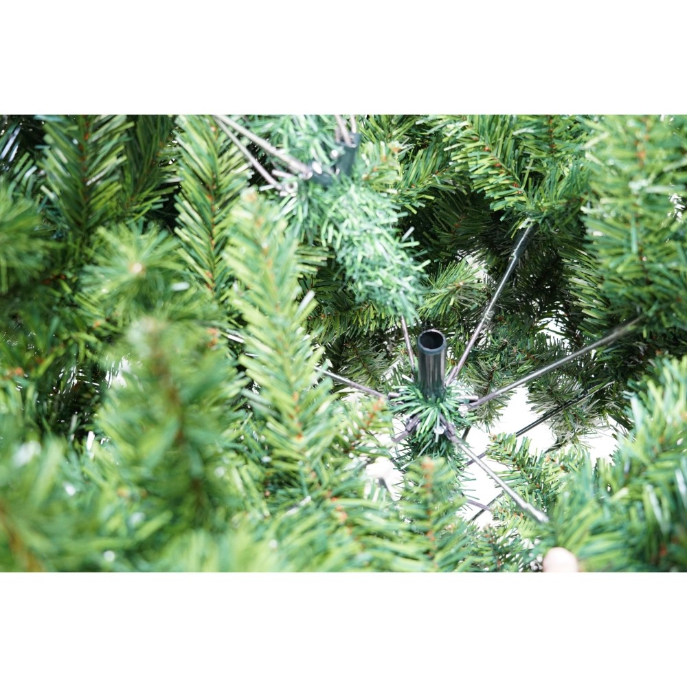 Brad artificial de Craciun tip pin, pentru interior/exterior, inaltime 210 cm, diametru 125 cm, 980 ramuri, Flippy, verde, suport metalic inclus [3]