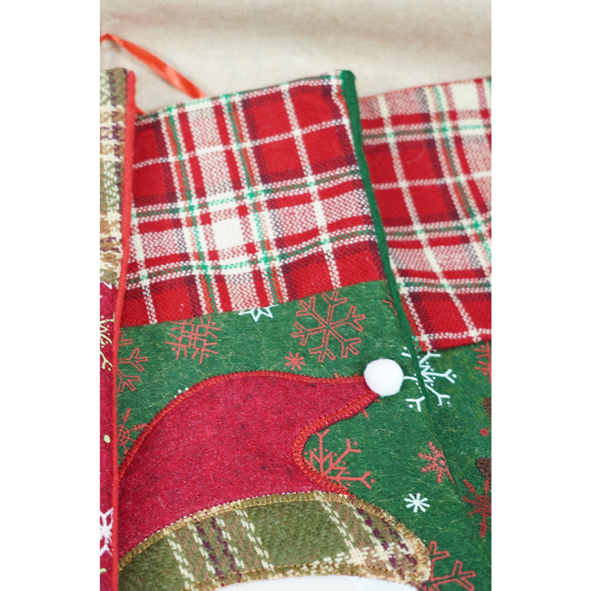 Ciorap Cadouri, Flippy,cu model Mos Craciun,verde, marimea 20x40 cm, textil, interior [4]