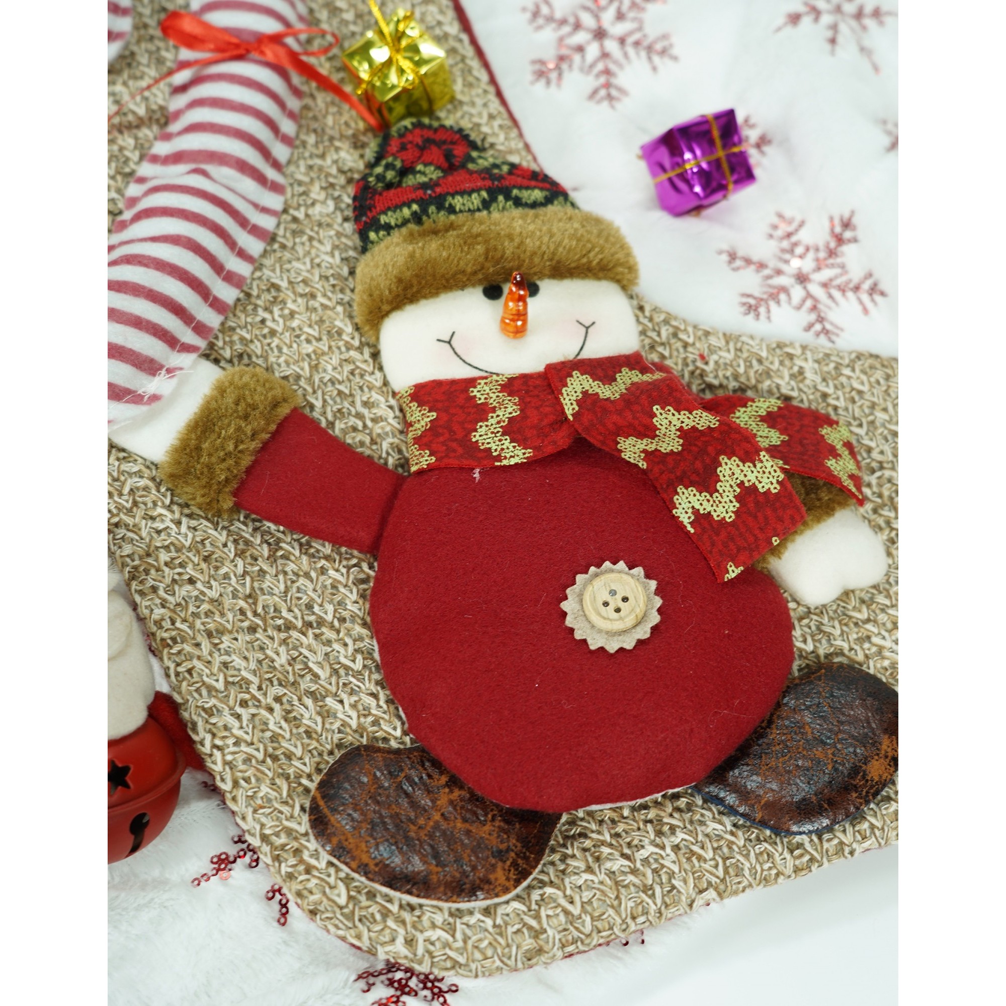 Ciorap Cadouri,Flippy,cu model om de zapada,maro, marimea 20x45 cm, textil, interior [6]