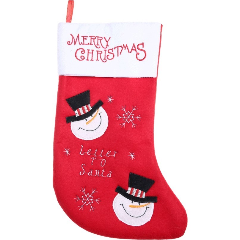 Ciorapi Craciun - Ciorap Cadouri, Flippy,cu model om de zapada, rosu, marimea 20x40 cm, textil, interior